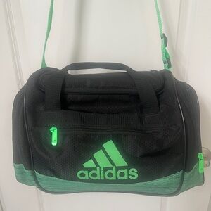 Adidas Black Duffel Bag with Neon Green Accents